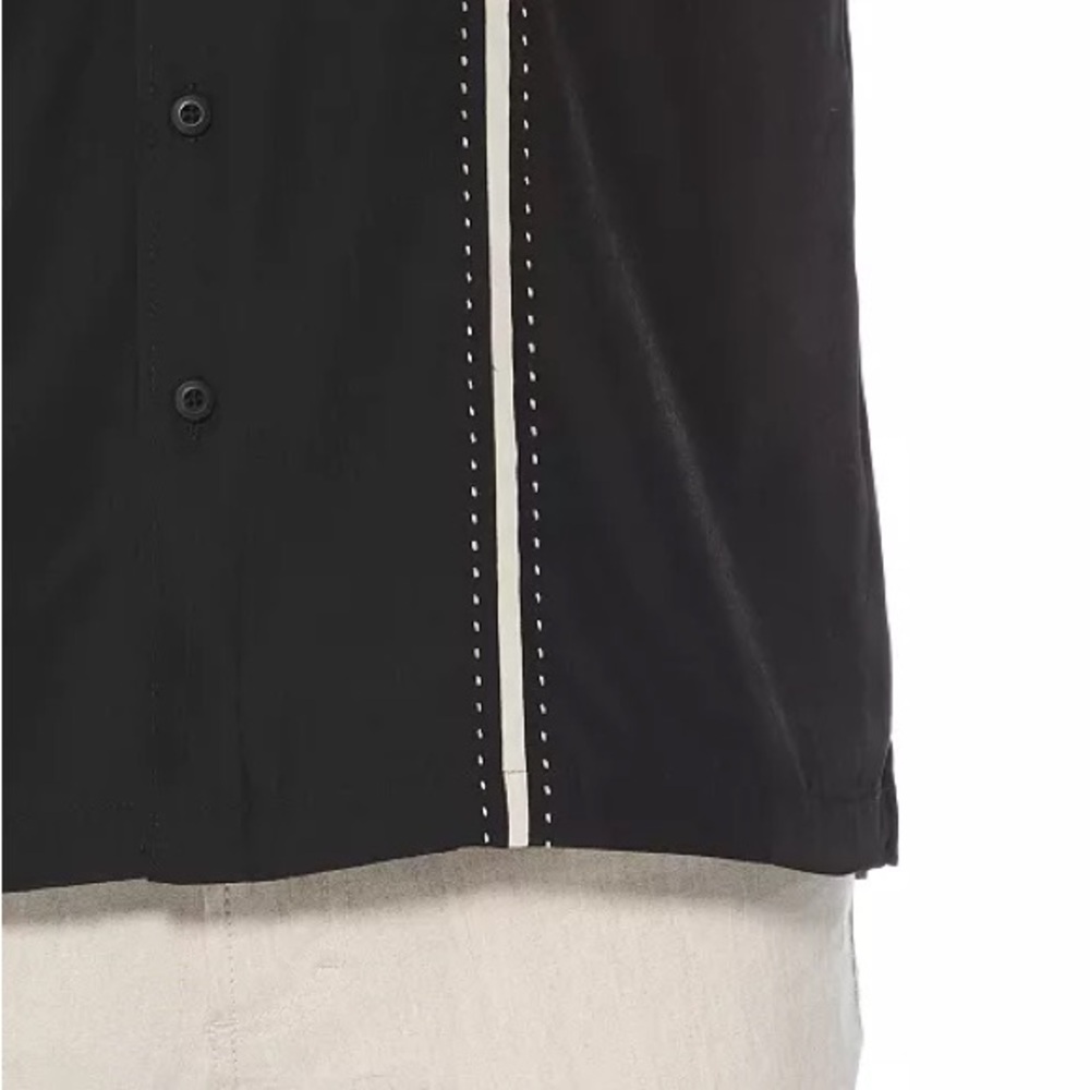 Cubavera Men’s Short Sleeve Button Down Shirt Black Stripe 2XLT Big & Tall NWT - Picture 4 of 14